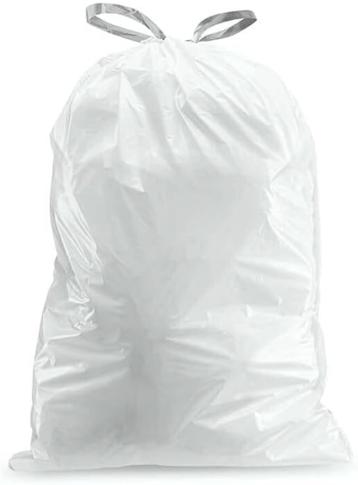Plasticplace White Drawstring Garbage Can Liners - Lavender & Soft Vanilla Scent | 12-13 Gallon, 200 Count