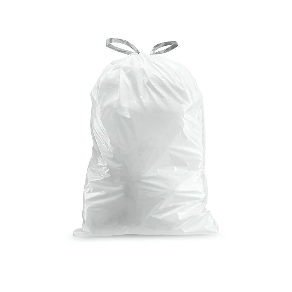 Plasticplace Custom Fit Trash Bags, Compatible with Simplehuman Code Q (50 Count), 13-17 Gallon Drawstring Garbage Liners, Heavy Duty Tear-Resistant