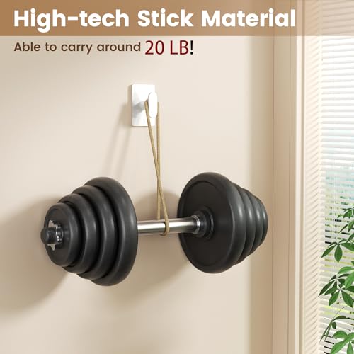 pickpiff Adhesive Towel Hooks - 20LB Strong Hanger, White (4 Pack)