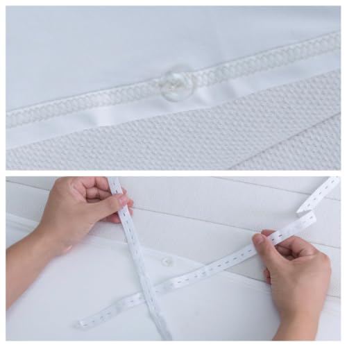 VTNXUN White Full Size Box Spring Cover 4-Way Stretch Elastic Mattress Protector