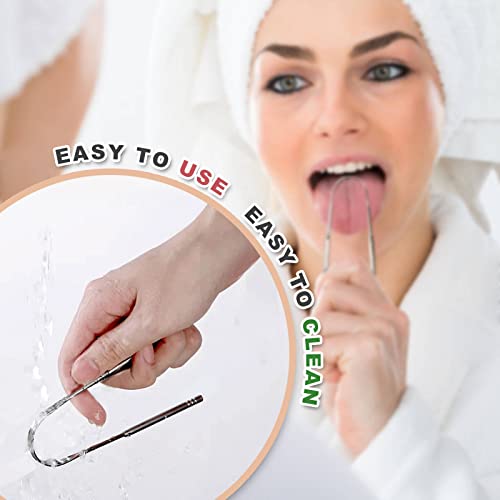 Stainless Steel Tongue Scraper 2 Pack - Oral Care Tongue Cleaner