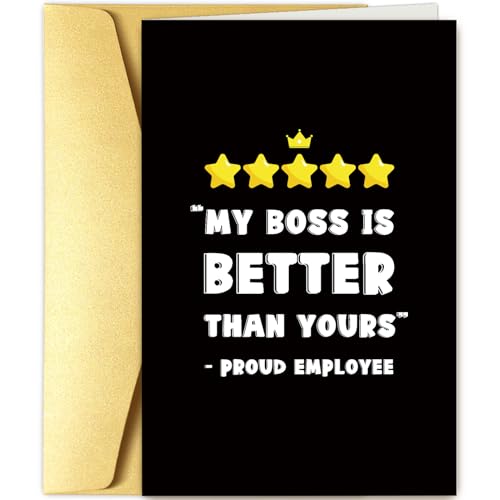 Funny Boss Day Card From Employee - Humorous Office Gift & Greeting