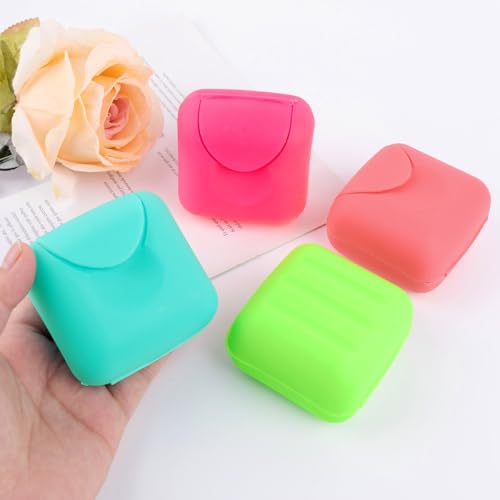 AUEAR 4 Pack Portable Soap Box - Candy Color Travel Dish Containers
