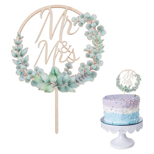 Rustic Mr & Mrs Cake Topper | Elegant Wooden Wedding Decor
