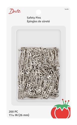 Dritz Safety Pins Size 1 (200 Count) - Nickel-Plated Steel