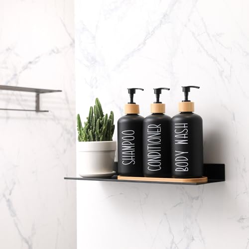 MOMEEMO Bamboo Soap Dispenser Pump Replacement Black 2-Pack for MOMEEMO Dispensers