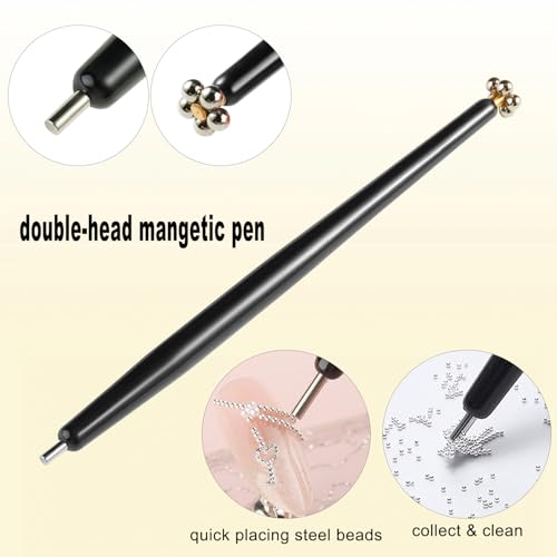 Cat Eye Nail Magnet Tool Set, 6-Piece Magnetic Pen and Heart Design Clips