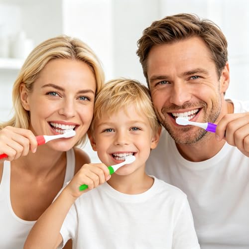 Foldable Travel Toothbrush Set 3-Pack Portable Camping Toothbrush with Case