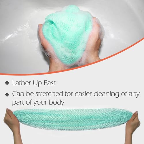 Authentic African Exfoliating Net Sponge with Handles - Light Green