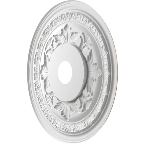 22-Inch Gold Ceiling Medallion - Thermoformed PVC, Interior & Exterior Use