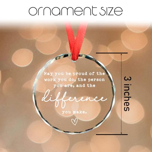Inspirational Glass Ornament Thank You Gift for Coworkers and Boss