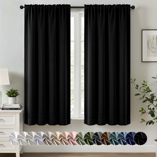 MIULEE Blackout Curtains, 40"x63" Thermal Insulated Rod Pocket Drapes - 2 Panels