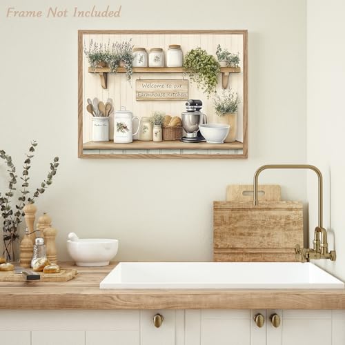 Rustic Farmhouse Kitchen Wall Art Poster - 12x16 Unframed