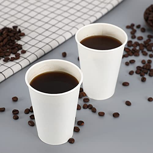 50 Pack 12 Oz Disposable Coffee Cups for Hot & Cold Drinks - Leak-Proof Paper Cups