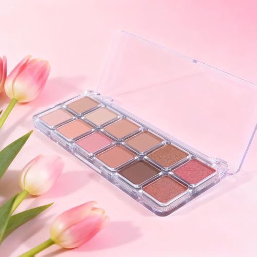 SUAKE 12-Color Nude Pink Eyeshadow Palette Matte and Shimmer Eye Makeup