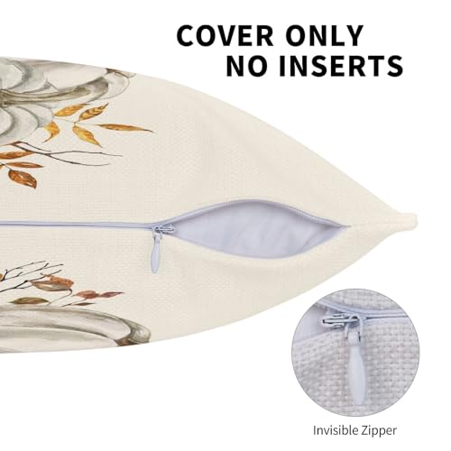 Fall Pumpkin Pillow Covers Set of 2 - 12x20 Inch Decorative Cushions