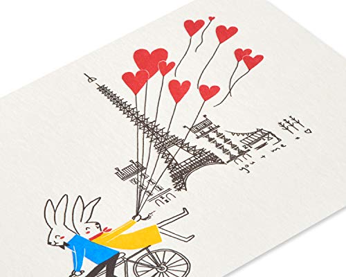 Papyrus Anniversary Card You + Me Heart with Eiffel Tower Design