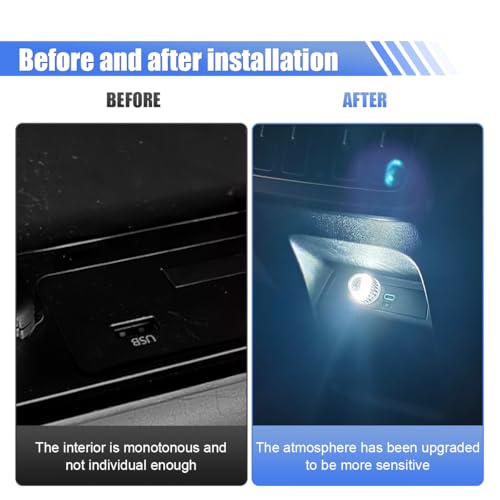 YoRise USB Car Night Light - Mini LED Ambient Lighting for Auto