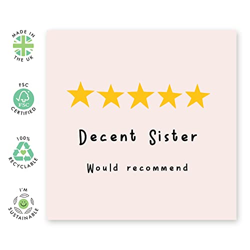 Birthday Card for Sister - 'Decent Sister' with Fun Stickers