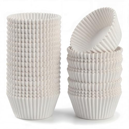 200 White Cupcake Liners - Standard Baking Cups for Muffins & Desserts