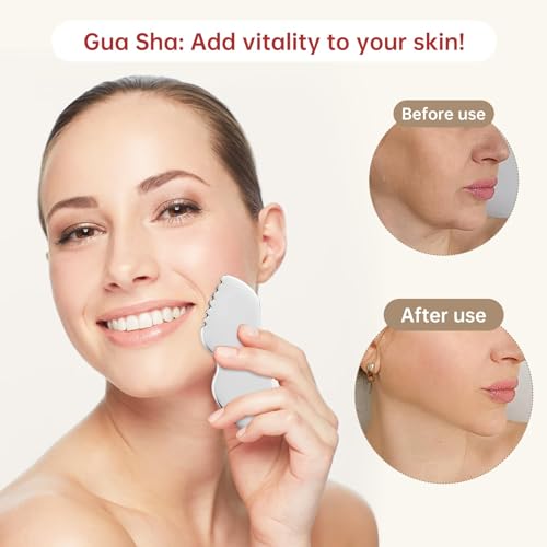 ALOYGUZ Stainless Steel Gua Sha Facial Tool for Face Sculpting & Lymphatic Drainage