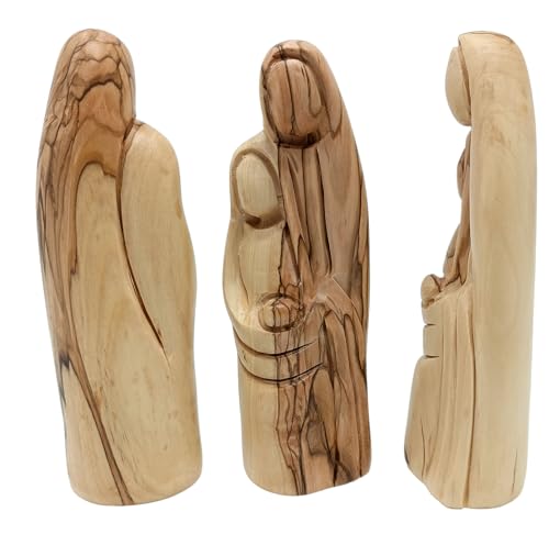 Olive Wood Nativity Set Holy Family Hand Carved Christian Christmas Decor Small Manger Scene
