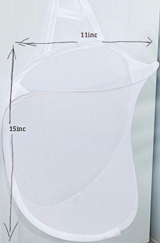 Small Hanging Mesh Laundry Hamper - Space-Saving Portable Basket