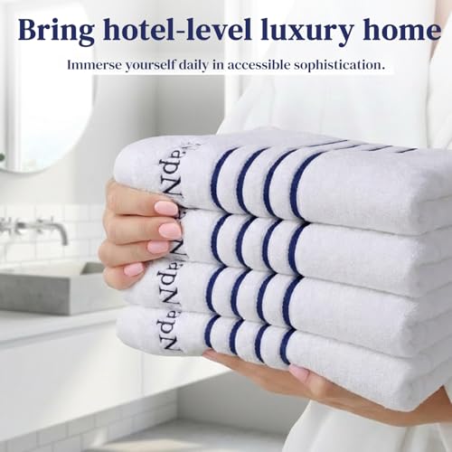 Hzesyd Oversized Turkish Cotton Hand Towel - 20x39 Inch White Luxury Towel