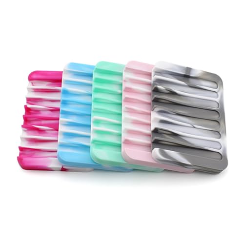 YUPENLAI Pink-White Self-Draining Silicone Soap Dish - Bathroom & Kitchen