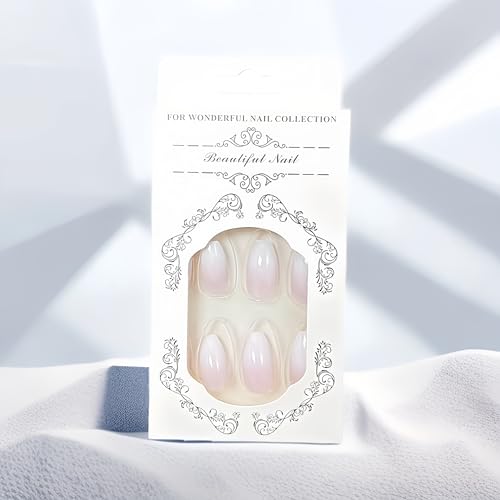 Ombre Pink Coffin Press on Nails - Medium Gradient French False Nails Kit