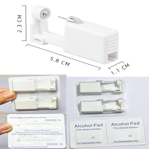 Disposable Ear Piercing Kit with Preloaded Studs - 2 Pack