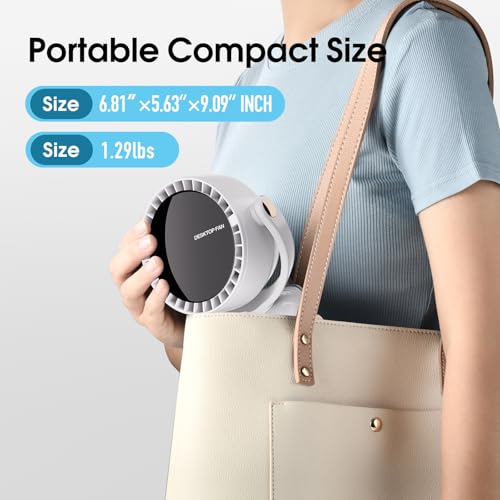 Portable Clip-On Fan with 6 Speeds | Rechargeable USB Desk Fan