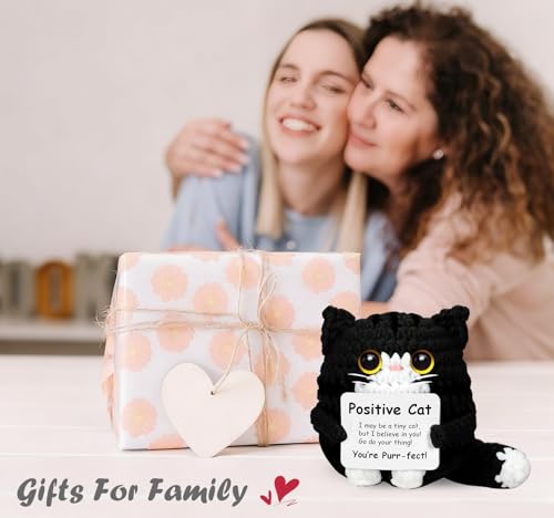 Handmade Emotional Support Crochet Cat Doll - Positive Gift for Cat Lovers