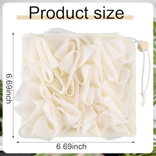 Swiffen 2-in-1 Washcloth Loofah Combo with Drawstring - Beige