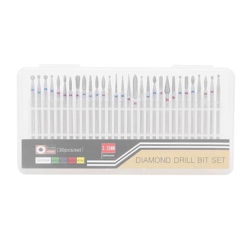 30-Piece Nail Drill Bits Set - Professional Acrylic & Gel Removal