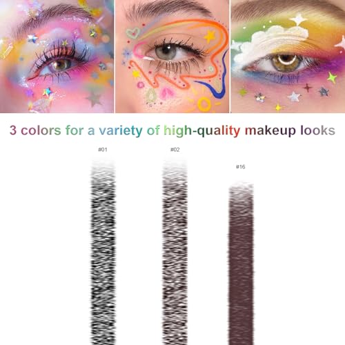 Meilury 3-Piece Colorful Eyeliner Pen Set Waterproof Metallic Glitter