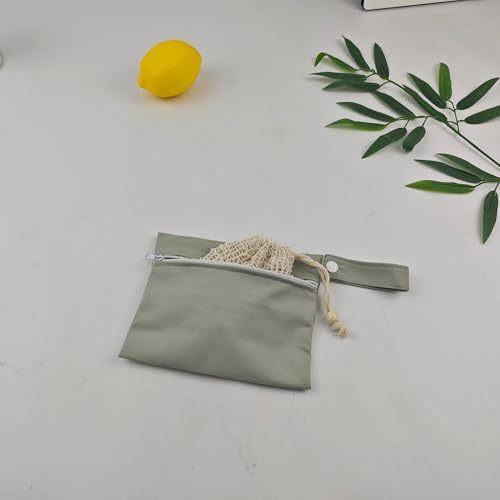 2Set Travel Soap Bar Case - 2 Soap Bags & 2 Foaming Nets,Waterproof & Leakproof Bag With Natural Cotton-Linen Soap Foaming Net,Portable Quick-Dry Waterproof Bag for Travel & Camping