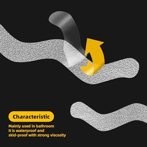 Clear Bathtub Stickers - Non-Slip Wave-Shaped Shower Decals, 20-Pack for Safety & Grip