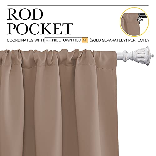 NICETOWN Blackout Curtain Panels Set of 2 - Cappuccino, 52x72 Inches, Thermal Insulated Bedroom Drapes