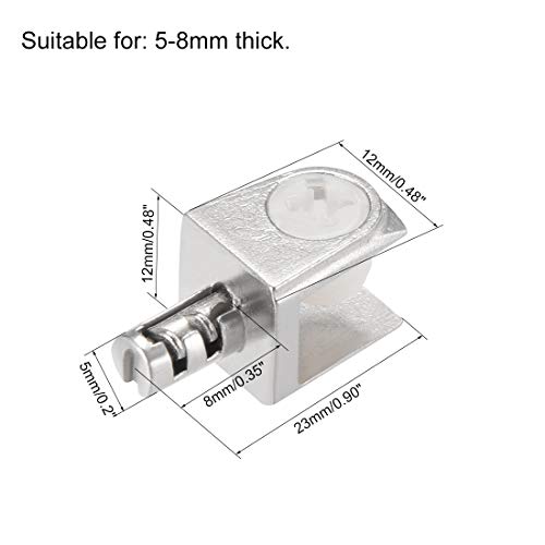 uxcell Glass Shelf Brackets - Zinc Alloy Adjustable Clamps for 5-8mm Glass