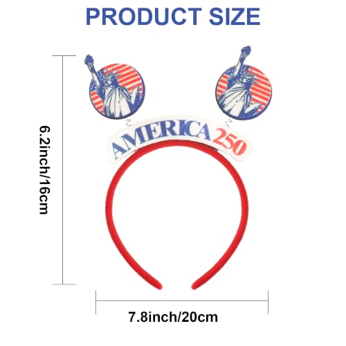 Exacoo USA 250th Anniversary Headband Red White Blue 4th of July Hair Accessory