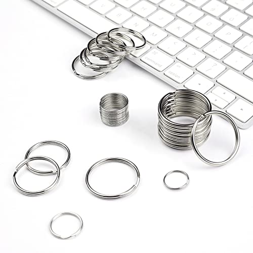 50pcs Silver 25mm Round Split Key Rings - Durable Metal Keychains