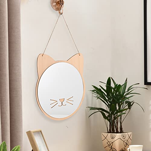 iCAGY Cat Wall Mirror for Kids - 11.8" Shatterproof Acrylic Safety Decor