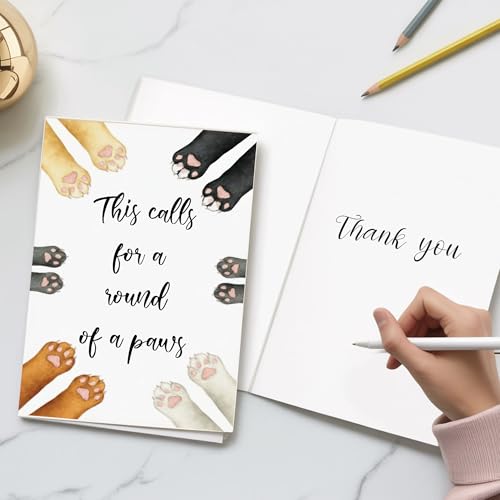 Graduation Cat Lover Card - Round of Paws Congrats with Envelope