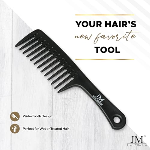 JM Hair Collection Wide Tooth Detangling Comb for Curly Hair