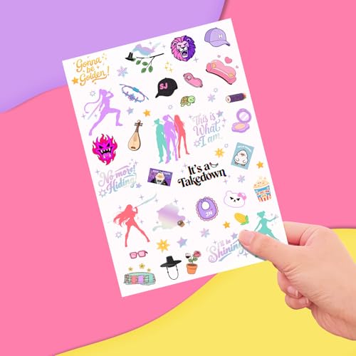 Cartoon Theme Temporary Tattoos Iridescent Foil Party Favors 108 Pcs