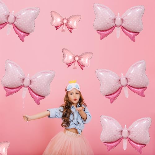 Pink Bow Balloons Set - 10pcs Gender Reveal & Party Decorations
