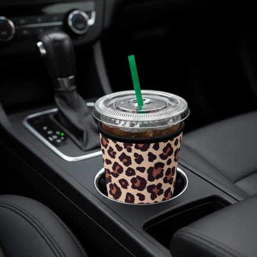 XccMe Leopard Iced Coffee Insulator Sleeve 3-Pack - Size Variation