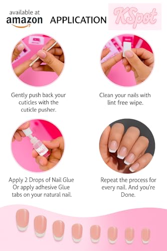 Long Ballerina French Tip Press-On Nails – 24 Count Reusable Gel Set