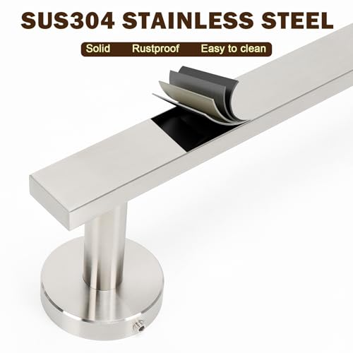 Siyzda 16-Inch Brushed Nickel Towel Bar - SUS304 Stainless Steel Wall Mount
